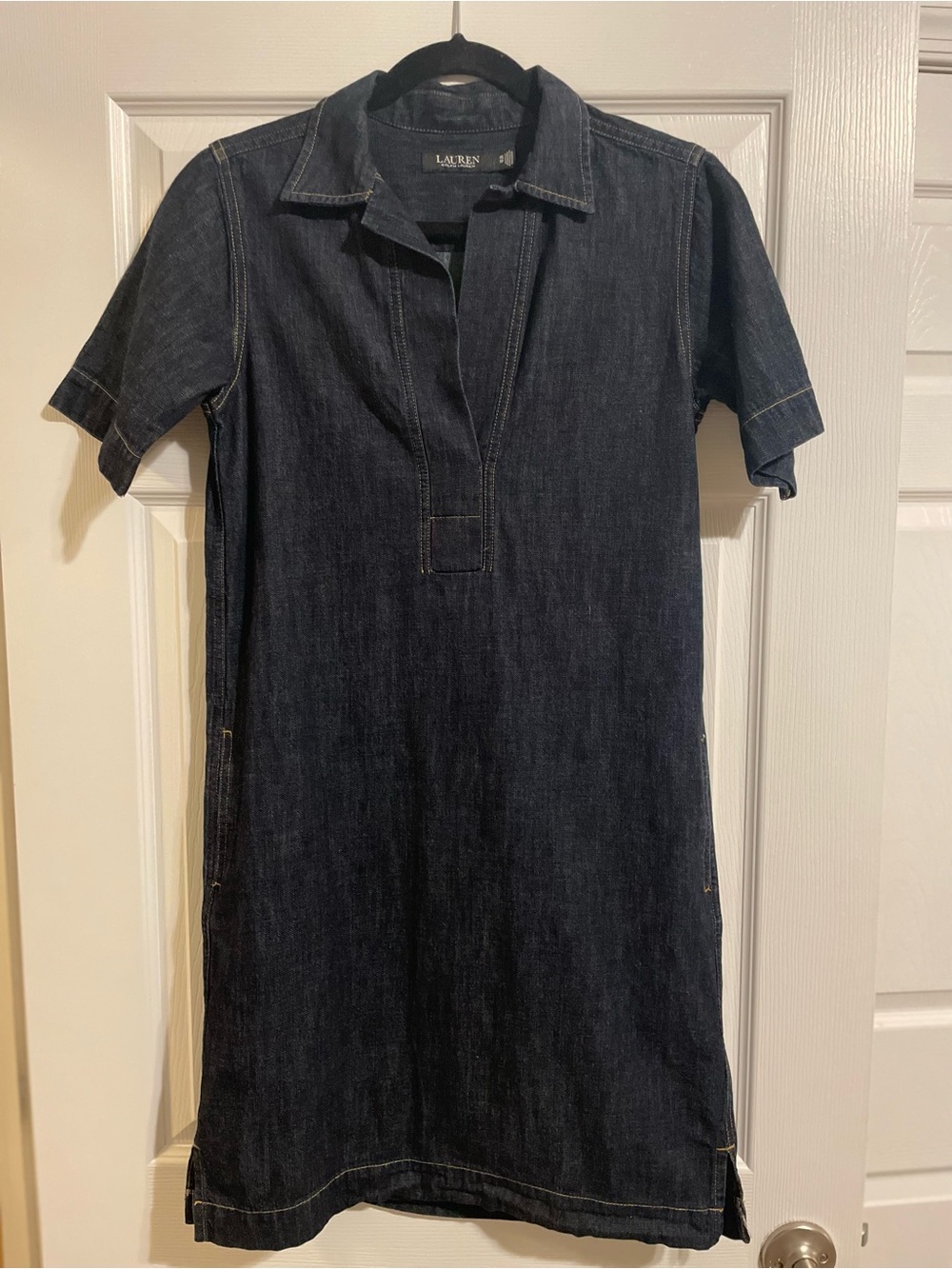 Lauren Ralph Lauren Shirt Dress Denim Polo Size XS 100% Cotton